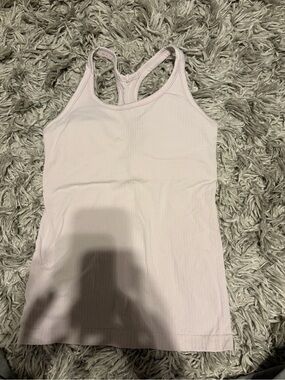 Ribbed Workout Tank Top - Light Pink/Purple